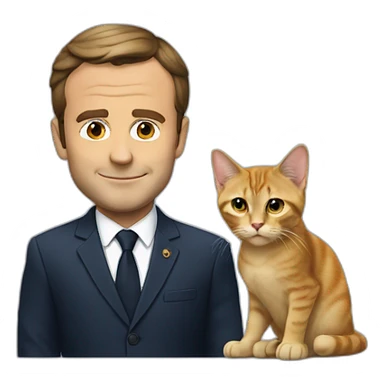 Macron sur un chat sticker