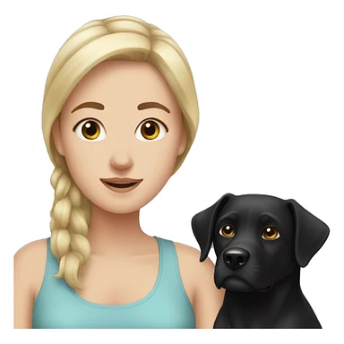 White Girl and black dog sticker