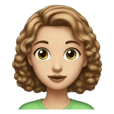 Tall girl with brown hair, big green eyes, full lips sticker