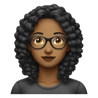 femme noire cheveux bouclés lunettes sticker