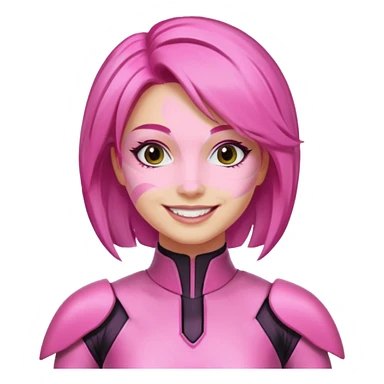 pink power ranger, woman emoji sticker
