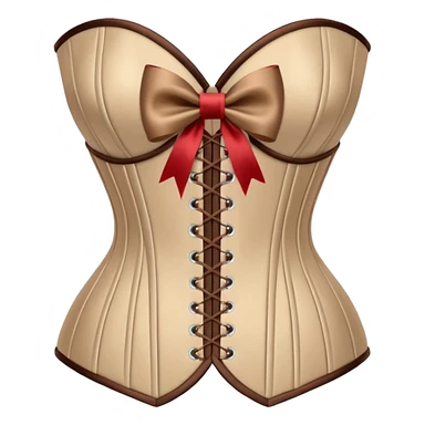 brown beige corset with bow sticker