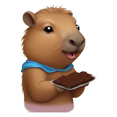 Baby capybara eating chocolate   sticker