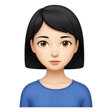 Girl with very shortcut black hair , brown eyes sticker