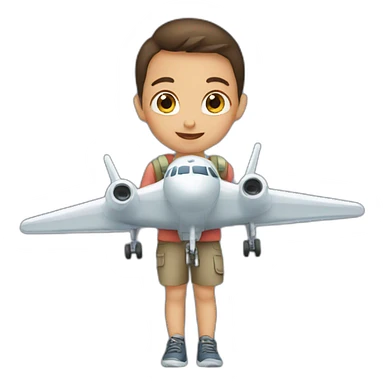 Child in a big plane sticker