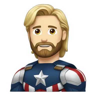 Bearded Captain america okay sticker