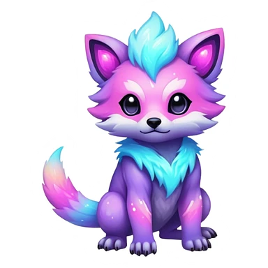 Epic Edgy Cute Colorful Vibrant Sparkly  Shony Pastel Nebula Modern Vernid-Protogen-creature-animal, full body sticker