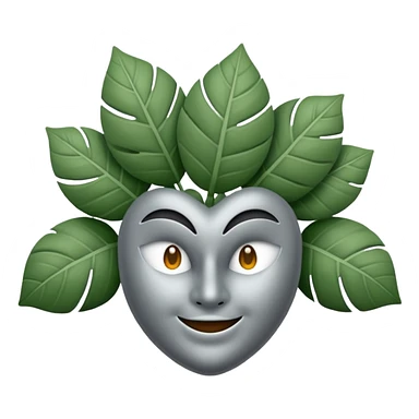 emoji de un trébol gris de 4 hojas sin cara ni cosas raras 🍀 como ese pero de 5 hojas y gris  sticker