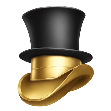 Top Hat add thick gold band sticker