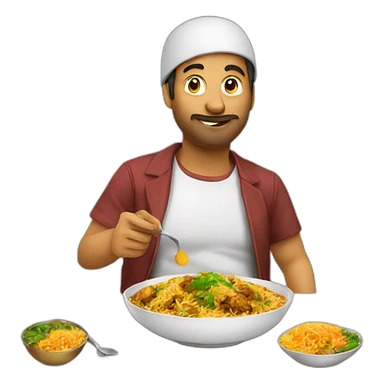 techie coding & eating biryani sticker