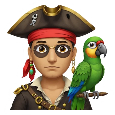 pirate and parrot sticker