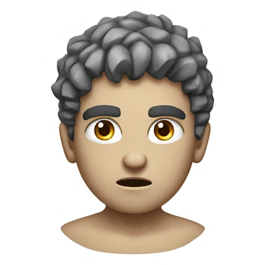 A Young angry greek God in Stone  sticker