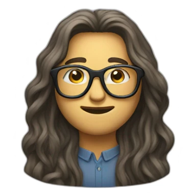 long haired bespectacled sticker
