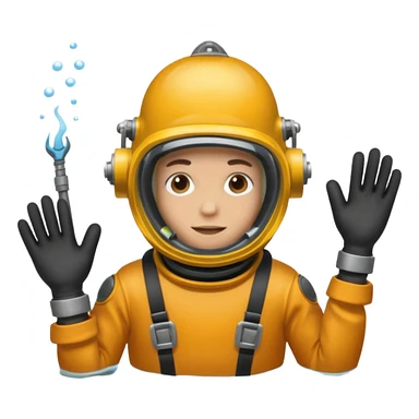 Una persona soldando bajo agua sticker