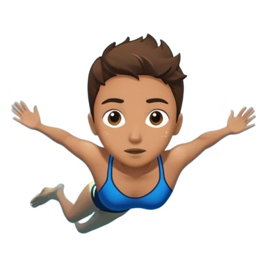 determined pool diver dives into a pool of confidence blue water underneath water water determined look sticker