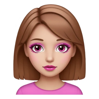 Light brown haired girl with pink on sticker