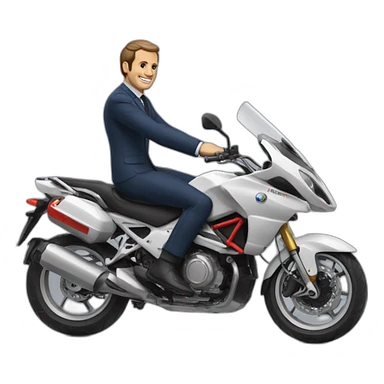 Macron qui fait de la moto crosse sticker