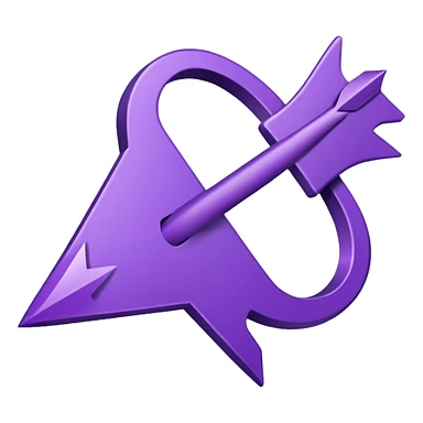 The purple arrow is hand-drawn and bends sticker