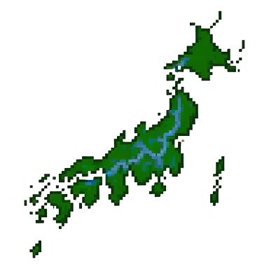 map of Japan with Japanese flag colors sticker