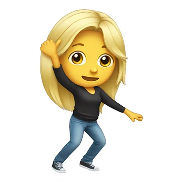blond girl dabbing sticker