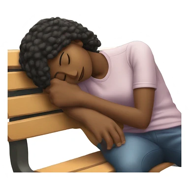 Girl asleep on park bench sticker