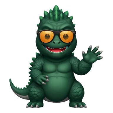 Godzilla wearing sunglasses sticker
