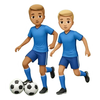 two brothers playings soccer in a park
 sticker