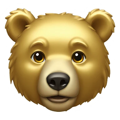 Gold bear head  sticker