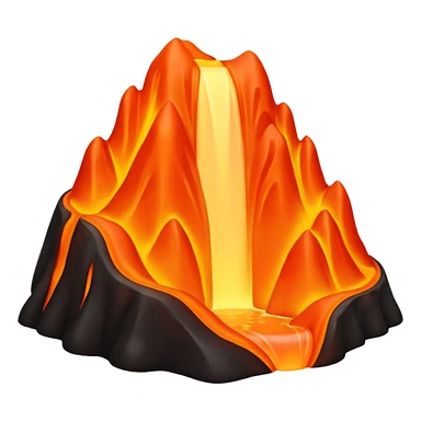 create an emoji of a little lava flow, no face just the lava, no volcano, something like a stain sticker