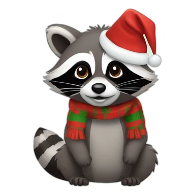 Raccoon Christmas sticker