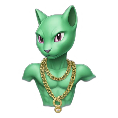 Green mewtwo wearing Gucci chain sticker