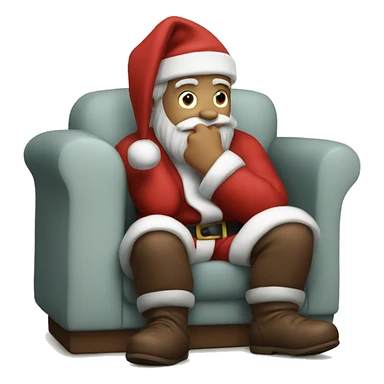 Santa watching tv sticker