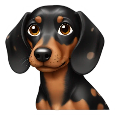 black and brown spotted dachshund sticker