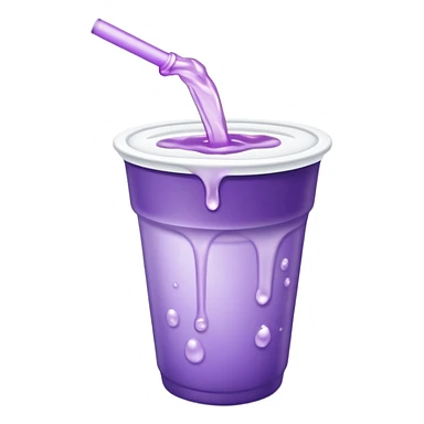 Purple drink pouring out of a styrofoam cup sticker