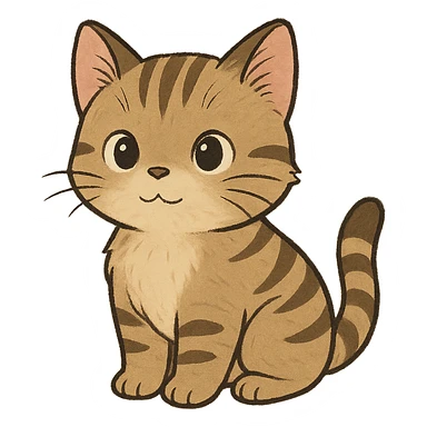 ghibli style cute kitten sticker