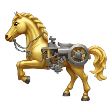 Mechanical golden  horse sticker