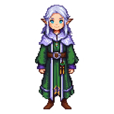 Frieren the elf mage with silver hair sticker