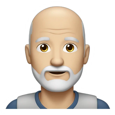 slightly older bald guy with blue eyes and dark grey beard sticker