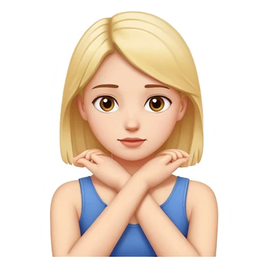 Hands crossed holding neck girl sticker