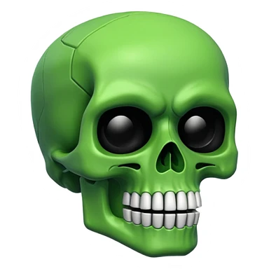 green skull emoji but intentionally low quality sticker