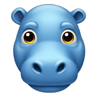 Blue hippo face sticker