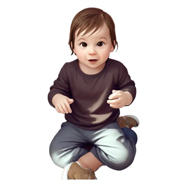 brown haired girl sitting quietly sticker
