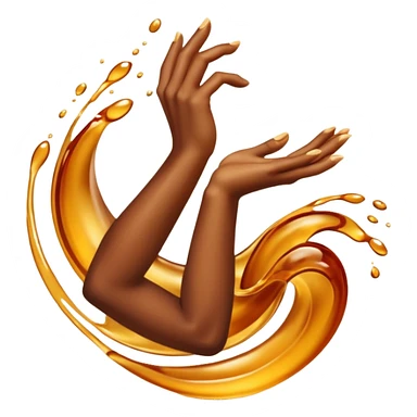Golden liquid around the dancing hands sticker