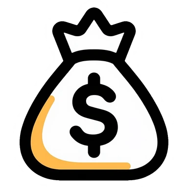 money bag with dollar sign sticker