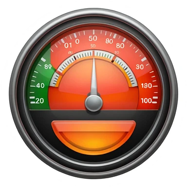 a meter gauge. Use 3 colors. red on the part. Orange on the middle. Green on the right. sticker