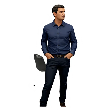 male in collared shirt indoors sticker