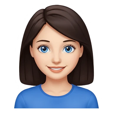 Chica pelo castaño oscuro y ojos azules que parezca más mayor y más guapa sticker