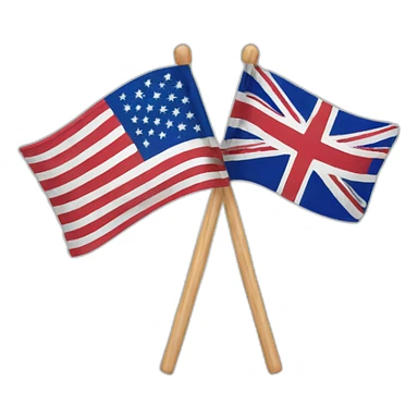 Usa flag with UK flag sticker