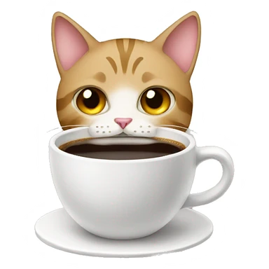 Cat with coffee sticker