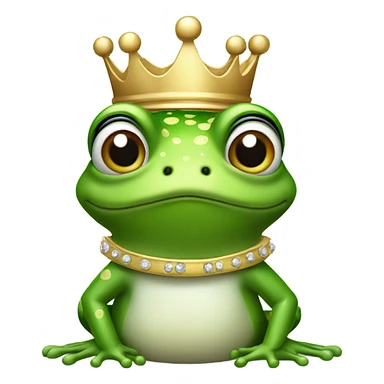 frog wearing a crown sticker